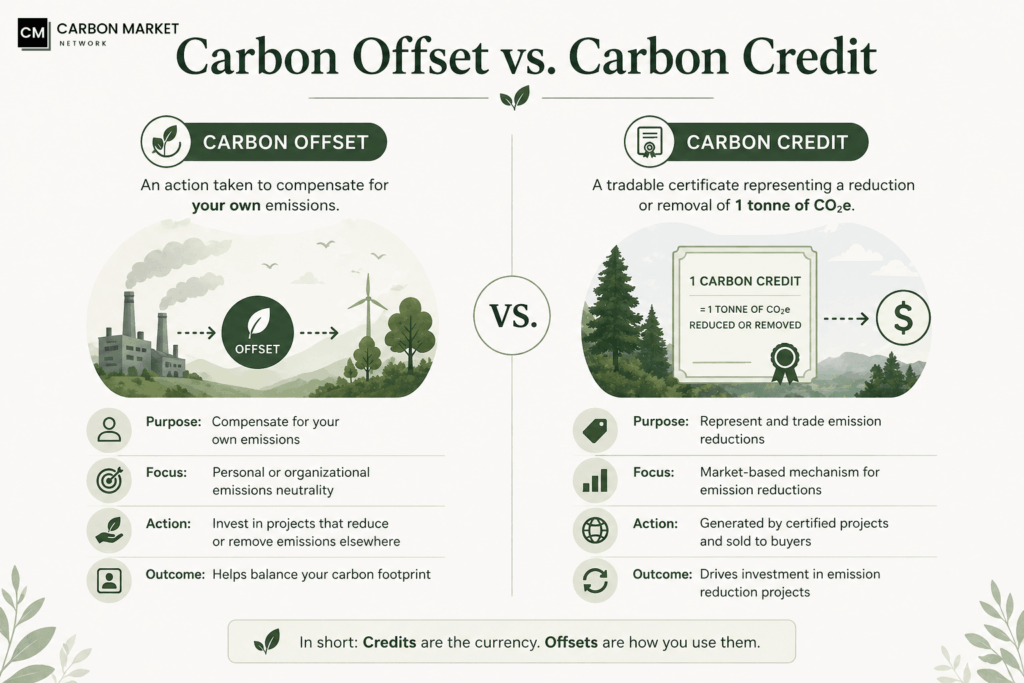 Carbon Offset vs. Carbon Credit