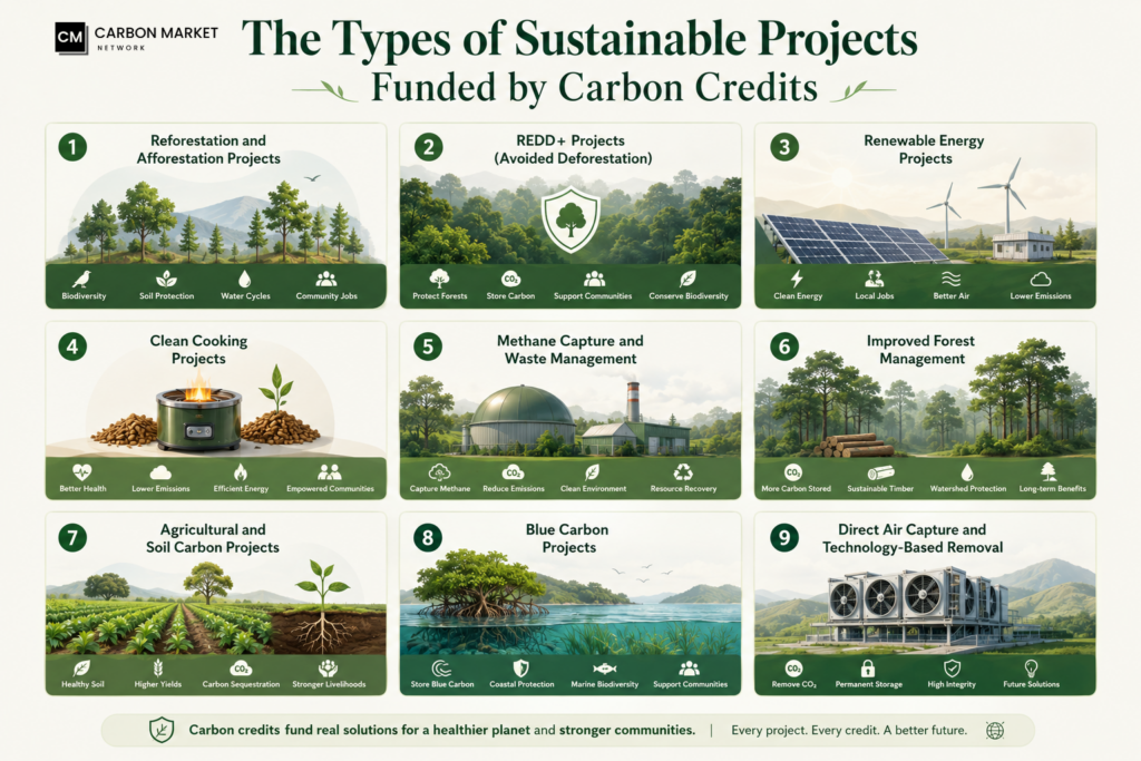 The Types of Sustainable Projects Funded by Carbon Credits
