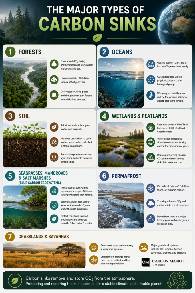 The Major Types of Carbon Sinks