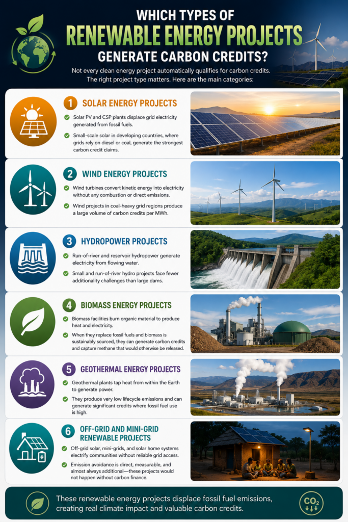 Which Types of Renewable Energy Projects Generate Carbon Credits