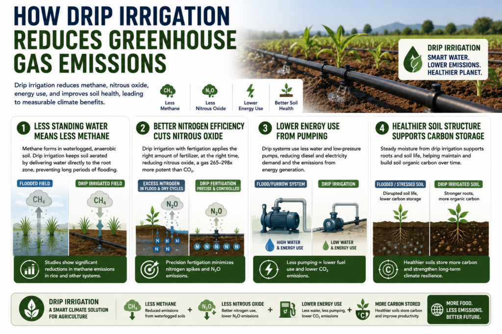 How Drip Irrigation Reduces Greenhouse Gas Emissions