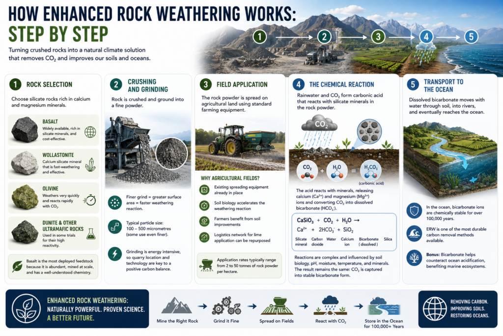 How Enhanced Rock Weathering Works Step by Step