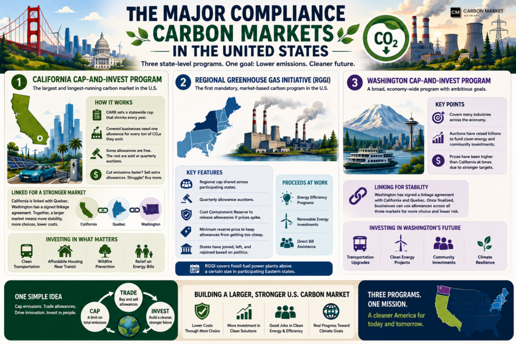 The Major Compliance Carbon Markets in the United States