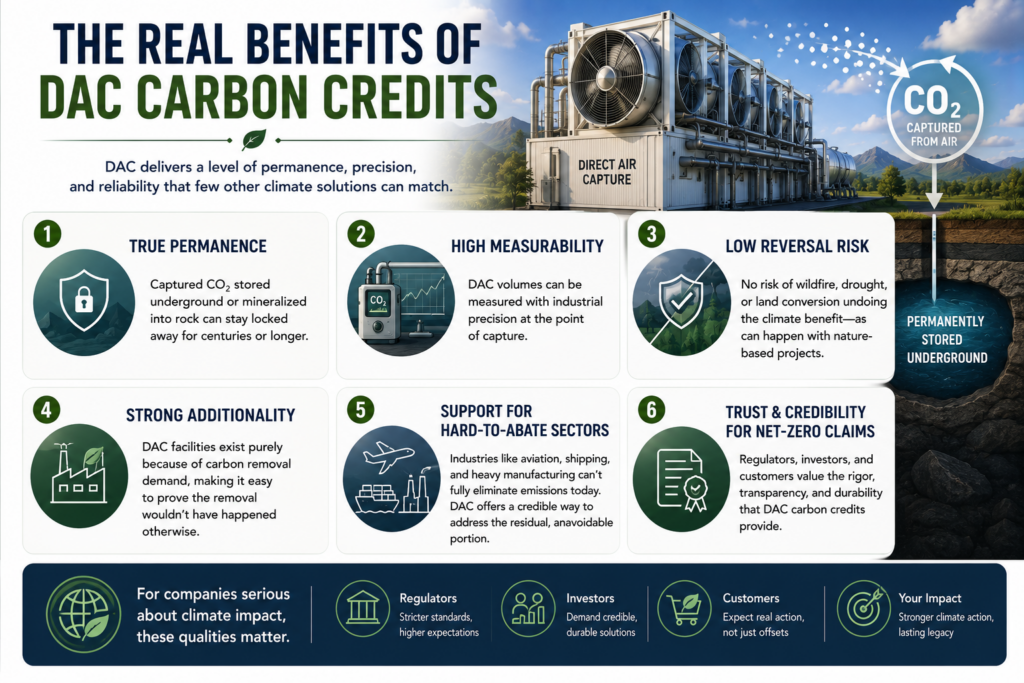 The Real Benefits of DAC Carbon Credits