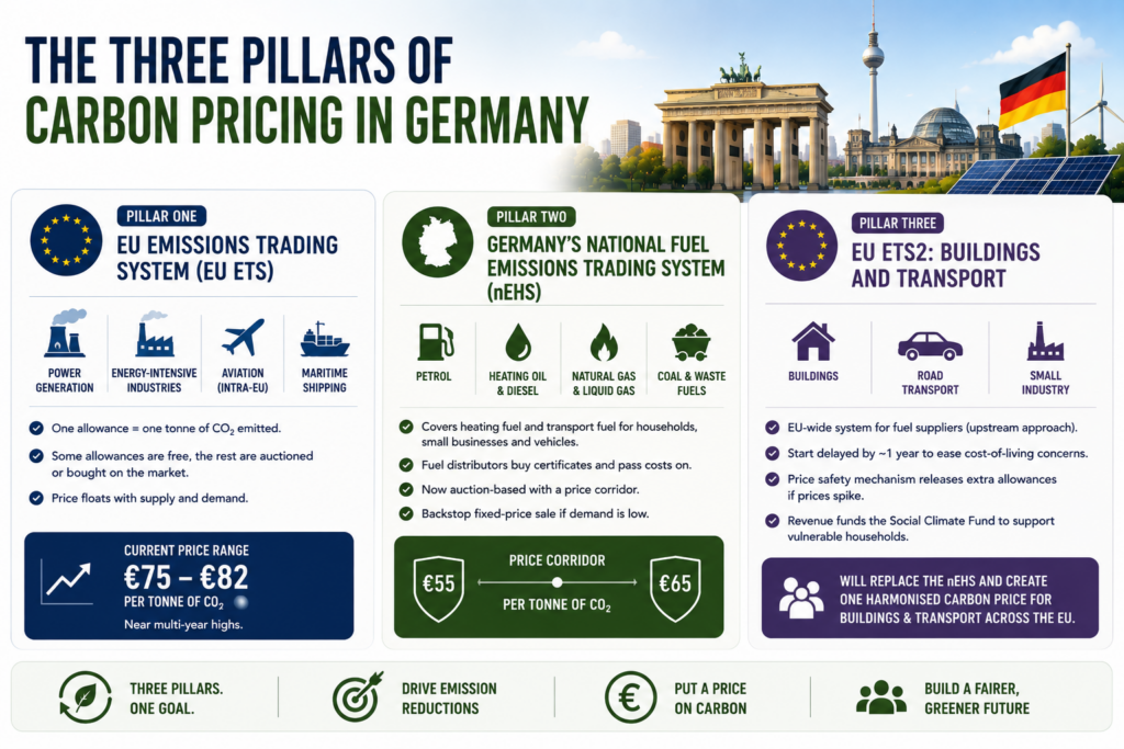 The Three Pillars of Carbon Pricing in Germany