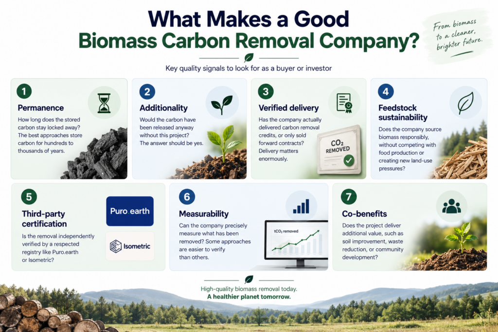 What Makes a Good Biomass Carbon Removal Company